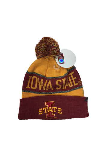 Iowa State Cyclones On Top Of The World NCAA Red/Yellow Below Zero Adult Knit Hat