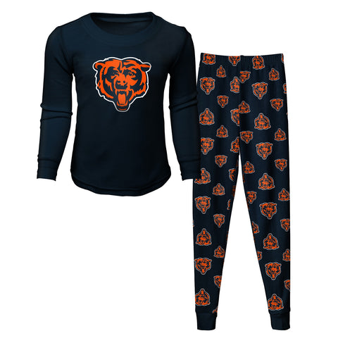 Chicago Bears navy toddler 2-piece long sleeve pajama set size small 4