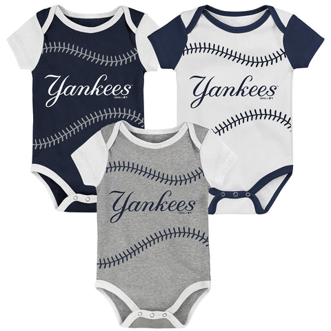 New York Yankees 3-piece creeper set sizes 12, 18, 24 months