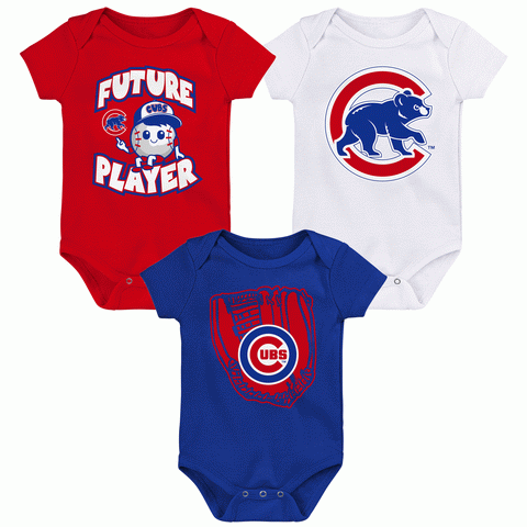 Chicago Cubs Infant 3-Piece Future Player Creeper Set Onesies