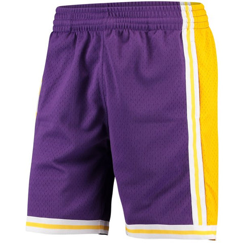 Youth Mitchell & Ness Los Angeles Lakers Purple Throwback Swingman Shorts