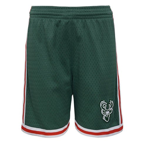 Milwaukee Bucks Youth Mitchell & Ness Green Throwback Swingman Shorts