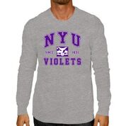 New York University Violets The Victory Long Sleeve Grey Shirt