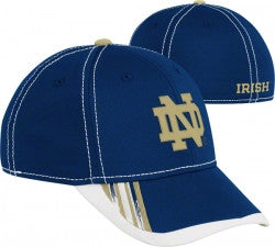 Notre Dame Fighting Irish Adidas Navy Blue Players Logo Structured Performance Flex Hat - Dino's Sports Fan Shop
