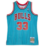 Scottie Pippen Adult Mitchell and Ness Light Blue Chicago Bulls NBA Jersey