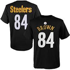 Pittsburgh Steelers Antonio Brown #84 Youth Black Cotton T-Shirt