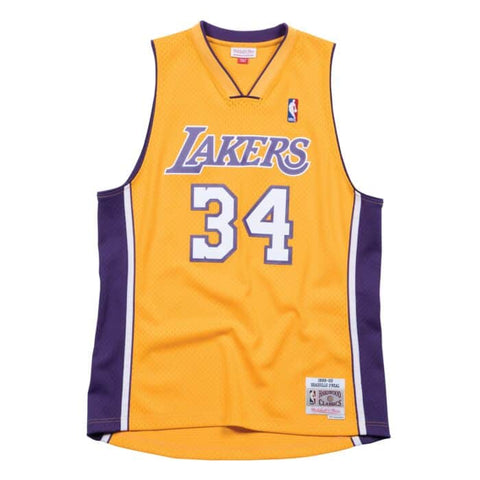 Shaquille O'Neal Adult Los Angeles Lakers Mitchell and Ness Gold NBA Jersey