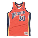 Steph Curry Adult Golden State Warriors Mitchell and Ness Orange NBA Jersey