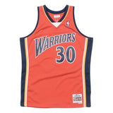 Steph Curry Adult Golden State Warriors Mitchell and Ness Orange NBA Jersey