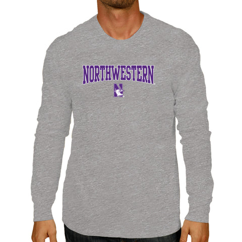 Northwestern Wildcats NCAA Adult The Victory L/S Shirt Gray