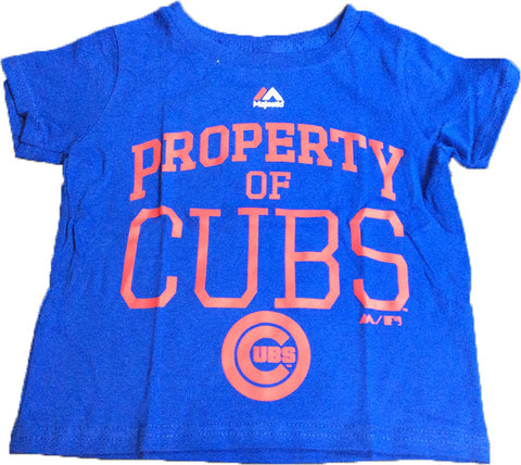 Chicago Cubs Majestic MLB Blue "Property of Chicago Cubs" Toddle Shirt