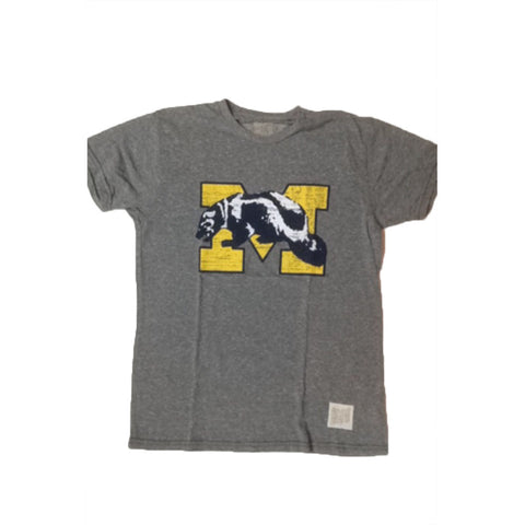 Michigan Wolverines Retro Brand Streaky Grey Shirt - Dino's Sports Fan Shop