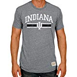 Retro Brand Indiana Hoosiers Adult Stripe Tri-Blend T-Shirt Grey