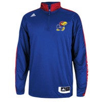 Kansas Jayhawks Adidas Youth On-Court L/S Shooter Pullover - Dino's Sports Fan Shop