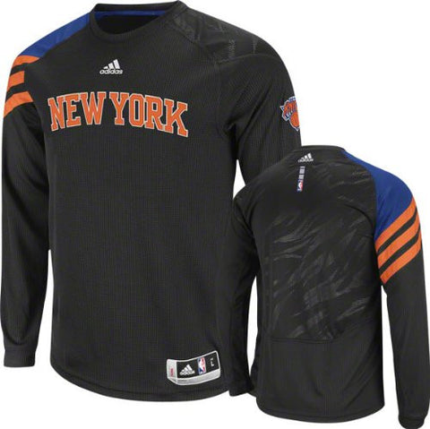 New York Knicks adidas Youth L/S Black Shooting Shirt - Dino's Sports Fan Shop