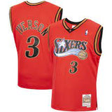 Allen Iverson Adult Mitchell and Ness Red Philadelphia 76ers NBA Jersey