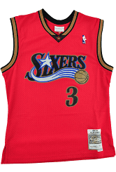 Allen Iverson Adult Mitchell and Ness Red Philadelphia 76ers NBA Jersey
