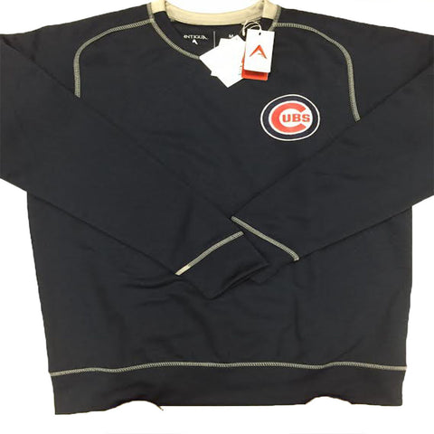 Chicago Cubs Antigua Crew-neck Navy/Silver Adult - Dino's Sports Fan Shop