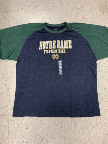 Notre Dame Fighting Irish Adult Genuine Stuff Blue/Green Shirt