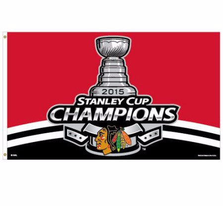Chicago Blackhawks Wincraft 2015 Stanley Cup Champions Flag - 3' x 5' - Dino's Sports Fan Shop