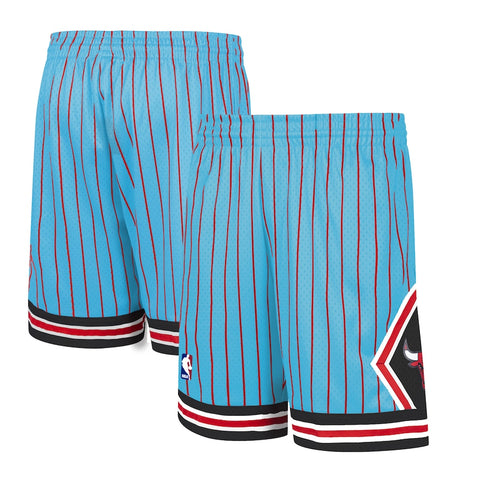 Chicago Bulls Adult Light Blue with Red Pinstripes NBA Shorts