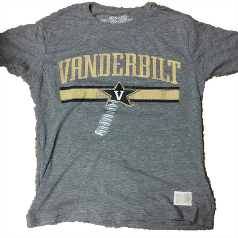 Vanderbilt Commodores Retro Brand Streaky Gray Adult Shirt - Dino's Sports Fan Shop
