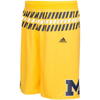 Michigan Wolverines Adidas Yellow Premier Youth Shorts