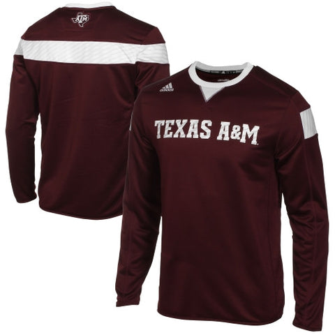 Texas A&M Aggies Adidas Sideline Climalite Long Sleeve Pullover - Dino's Sports Fan Shop