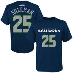 Richard Sherman #25 Seattle Seahawks NFL Youth Dri-Tek Shirt - Dino's Sports Fan Shop
