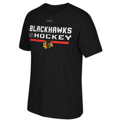 Chicago Blackhawks Reebok Black Adult Center Ice Shirt - Dino's Sports Fan Shop