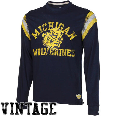 Michigan Wolverines Adidas Originals L/S Applique Shirt - Dino's Sports Fan Shop