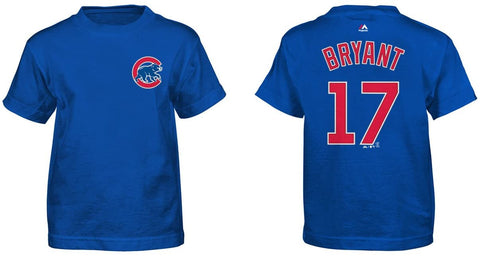 Kris Bryant #17 Chicago Cubs Adult Majestic Blue Shirt