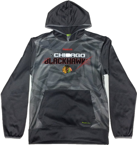 Chicago Blackhawks Reebok Adult Center Ice TNT Gray PlayDry Sweatshirt - Dino's Sports Fan Shop
