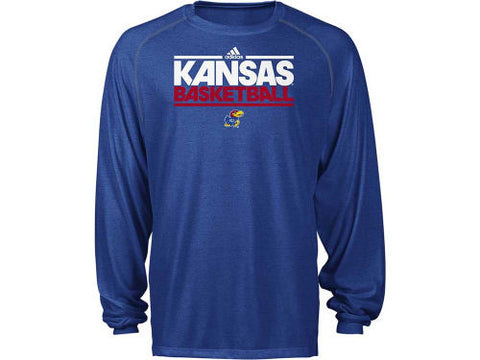 Kansas Jayhawks Adidas On Court Practice ClimaLite L/S Shirt - Dino's Sports Fan Shop