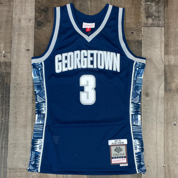 Allen Iverson Georgetown Hoyas Mitchell & Ness Navy Blue 1995