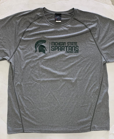 Michigan State Spartans Founded 1856 Adult Campus Den Gray Shirt (XXL)