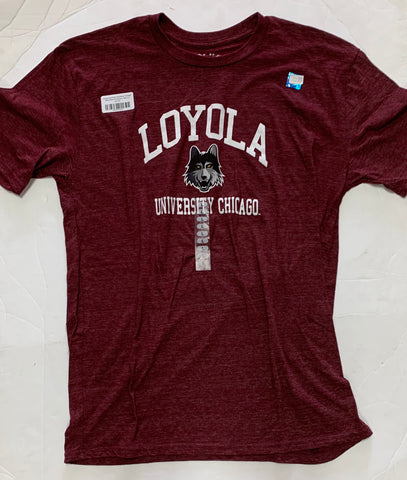 Loyola University Ramblers Chicago Adult Blue 84 Maroon Shirt