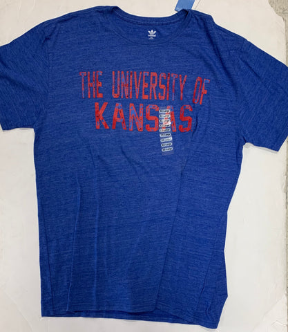 The University Of Kansas Jayhawks Adult Adidas Blue Shirt (XXL)