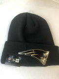 New England Patriots New Era Black with Gold Emblem Winter Hat