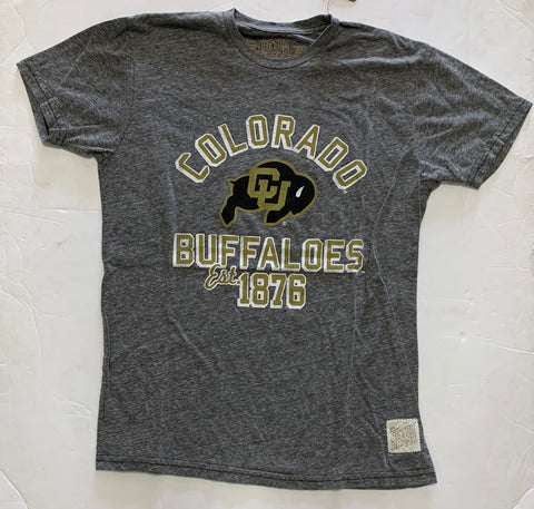 Colorado Buffaloes Adult Retro Brand Streaky Grey Shirt