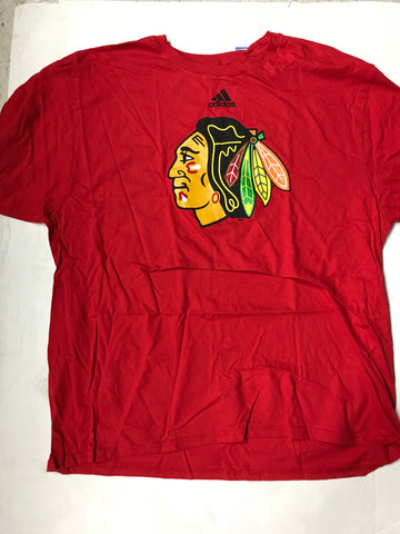 Chicago Blackhawks Adult Red Adidas T-Shirt