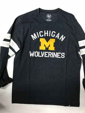 Michigan Wolverines Adult Fall Navy 47 Brand L/S Shirt