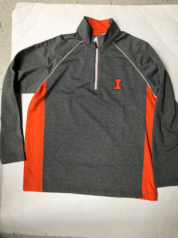 Illinois Fighting Illini Adult Gray Antigua Stamina 1/4 Zip