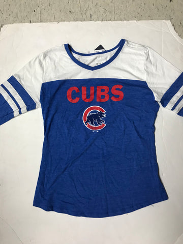 Chicago Cubs Women Blue and White Fanatic L/S Shirt