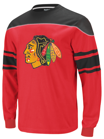 Chicago Blackhawks Reebok L/S Red/Black Youth Shirt - Dino's Sports Fan Shop