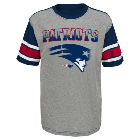 New England Patriots NFL Youth Striped Sleeve Shirt - Dino's Sports Fan Shop
