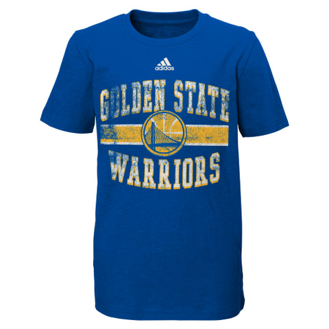 Golden State Warriors Adidas Blue Raglan Youth Shirt - Dino's Sports Fan Shop