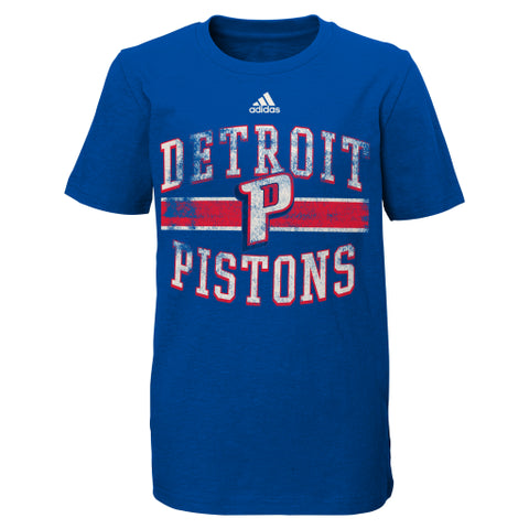Detroit Pistons Adidas Blue Raglan Youth Shirt - Dino's Sports Fan Shop