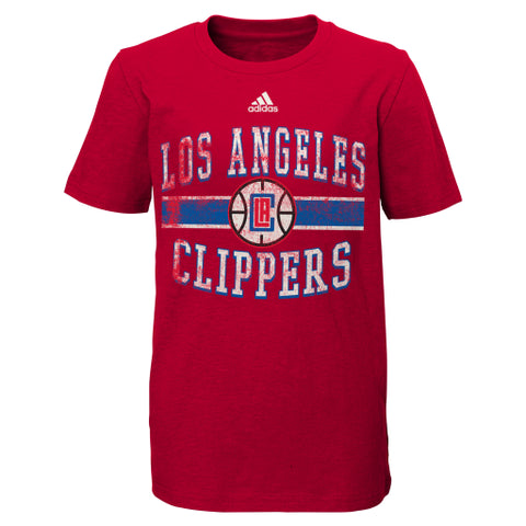 Los Angeles Clippers Adidas Red Raglan Youth Shirt - Dino's Sports Fan Shop