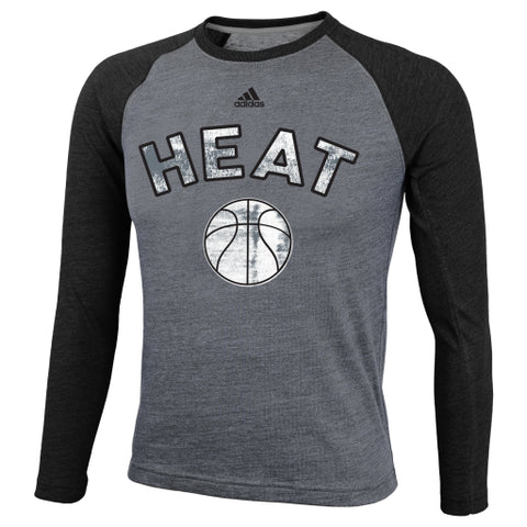 Miami Heat Adidas Raglan L/S Youth Shirt - Dino's Sports Fan Shop